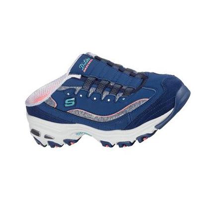 Női Skechers D'Lites - Comfy Cloud Slip Ons Sötétkék Rózsaszín | HUI1885
