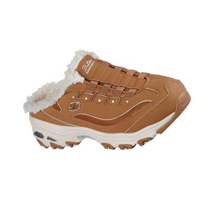 Női Skechers D'Lites - Comfy Steps Slip Ons Barna | HU4338B