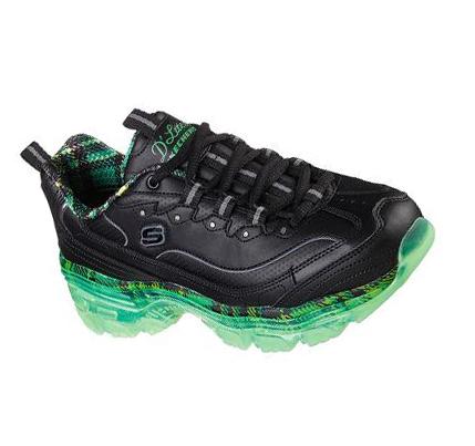 Női Skechers D'Lites Crystal - Glam Rocker Tornacipő Fekete Zöld | HU5248B
