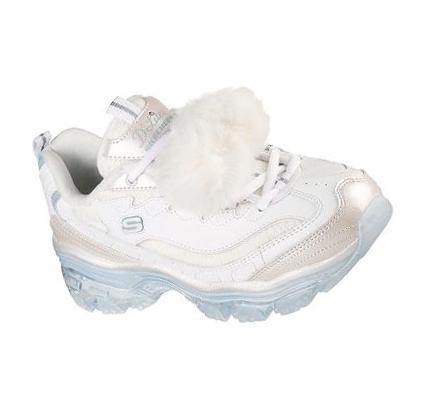 Női Skechers D'Lites Crystal - Let It Snow Tornacipő Fehér Világos Kék | HUI7234