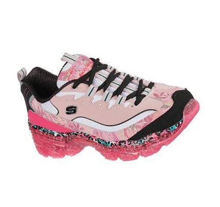 Női Skechers D'Lites Crystal - Rich Glamour Tornacipő Rózsaszín Színes | HU5273G
