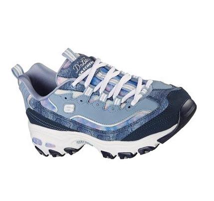 Női Skechers D'Lites - Luscious Chic Tornacipő Sötétkék Színes | HU50230
