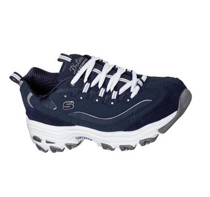 Női Skechers D'Lites - Me Time Tornacipő Sötétkék Fehér | HUI523B