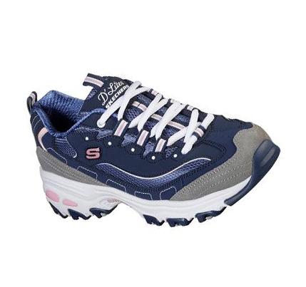 Női Skechers D'Lites - New Journey Tornacipő Sötétkék Szürke | HUI5738