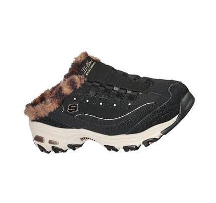 Női Skechers D'Lites - Plush Cloud Slip Ons Fekete | HU63293