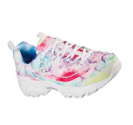 Női Skechers D'Lites - Stellar Vászon Tornacipő Fehér Színes | HU5048W
