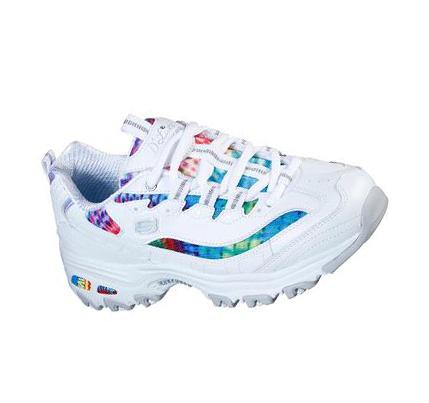 Női Skechers D'Lites - Summer Fiesta Tornacipő Fehér Színes | HU6722L