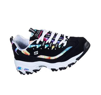 Női Skechers D'Lites - Summer Fiesta Tornacipő Fekete Színes | HUI6233