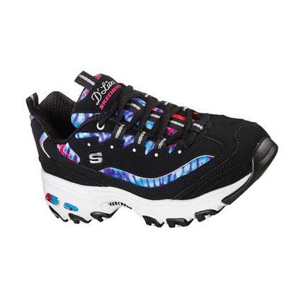 Női Skechers D'Lites - Summer Fiesta Tornacipő Fekete Színes | HUI648S