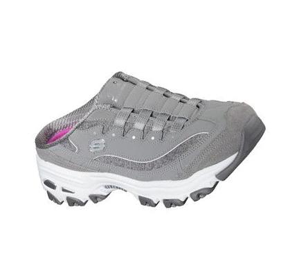 Női Skechers D'lites - Resilient Slip Ons Szürke Fehér | HU61740