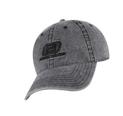 Női Skechers Denim Embroidered Kalap Fekete | HU3022L