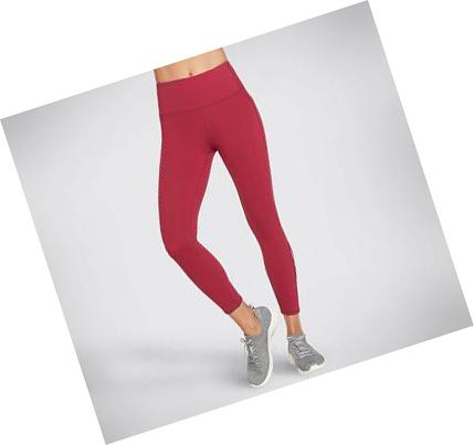 Női Skechers Diamond Slit HW 7/8 Leggings Piros | HU5709B