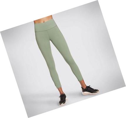 Női Skechers Diamond Slit HW 7/8 Leggings Zöld | HU5722K