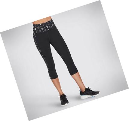 Női Skechers Diamond Status HW Midcalf Leggings Fekete | HU5619P