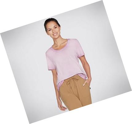 Női Skechers Diamond Wash Hatha Scoop Neck Tunic Póló Lila | HU4694L