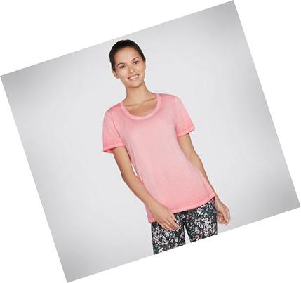 Női Skechers Diamond Wash Hatha Scoop Neck Tunic Póló Korall | HU4709P