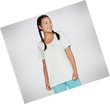 Női Skechers Diamond Wash Hatha Scoop Neck Tunic Póló Világos Türkiz | HU4722C