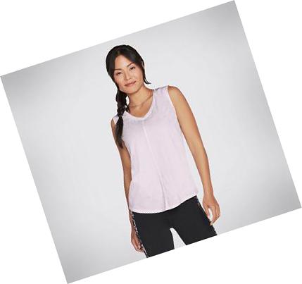 Női Skechers Diamond Wash Hatha V-neck Póló Levendula | HU4959E