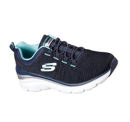 Női Skechers Divat Fit - Up A Level Tornacipő Sötétkék | HUI848K