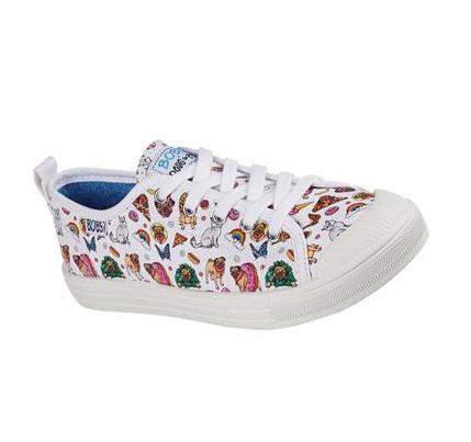 Női Skechers Doug the Pug: BOBS B Cool - Doug's Luv Alkalmi Cipő Fehér Színes | HU3374R