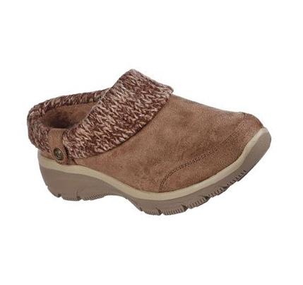 Női Skechers Easy Going - Good Duo Papucs Szürke Barna | HU6101D