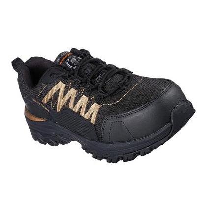 Női Skechers Fannter - Lizal Comp Toe Munkacipő Fekete Rózsaszín Arany | HU41218