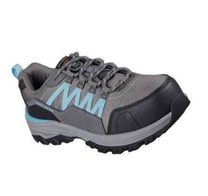 Női Skechers Fannter - Lizal Comp Toe Munkacipő Szürke Világos Kék | HU41460