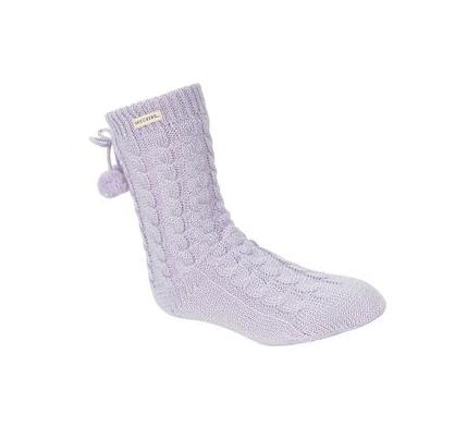 Női Skechers Fleece Bélelt GO LOUNGE Crew - 2 Pack Zokni Lila | HU3472L