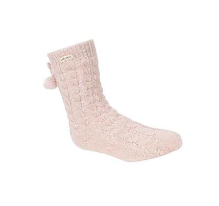 Női Skechers Fleece Bélelt GO LOUNGE Crew - 2 Pack Zokni Rózsaszín | HU34978