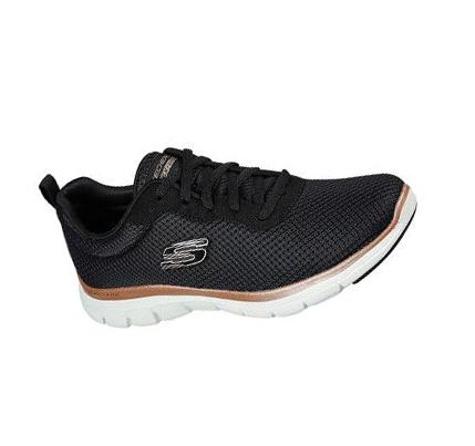 Női Skechers Flex Appeal 4.0 - Brilliant View Edzőcipő Fekete Rózsaszín | HU6759Q