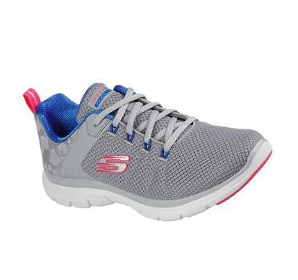 Női Skechers Flex Appeal 4.0 - Elegáns Ways Edzőcipő Szürke Színes | HUI898A