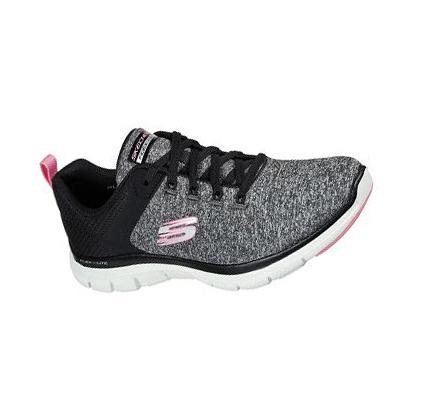 Női Skechers Flex Appeal 4.0 Tornacipő Fekete Rózsaszín | HUA023G