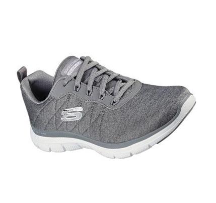 Női Skechers Flex Appeal 4.0 - Vivid Pattern Edzőcipő Szürke | HUI923Q