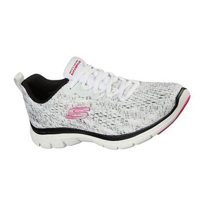Női Skechers Flex Appeal 4.0 - Vivid Spirit Edzőcipő Fehér Fekete | HU6794L