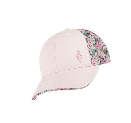 Női Skechers Flower Print Diamond Logo Trucker Kalap Rózsaszín | HUA909D