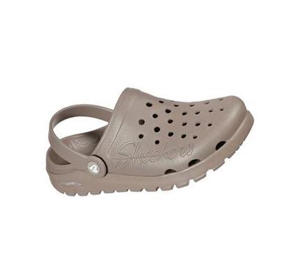 Női Skechers Foamies: Arch Fit Footsteps - Pure Joy Slip Ons Szürke Barna | HU57794