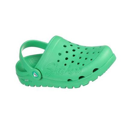 Női Skechers Foamies: Arch Fit Footsteps - Pure Joy Slip Ons Zöld | HU58290