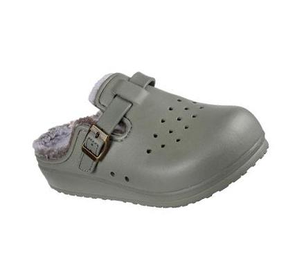 Női Skechers Foamies: Cali Breeze 2.0 Bélelt - Cozy Chic Papucs Olivazöld | HU6576A