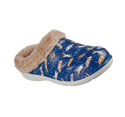 Női Skechers Foamies: Cozy Camper Bélelt - Fur Life Papucs Sötétkék Színes | HU5878K