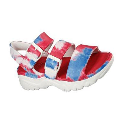 Női Skechers Foamies: D'Lites 2 - Miss Independent Szandál Fehér Kék | HU40050