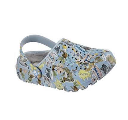 Női Skechers Foamies: Footsteps Bélelt - Witty Kitty Papucs Kék Színes | HU65010