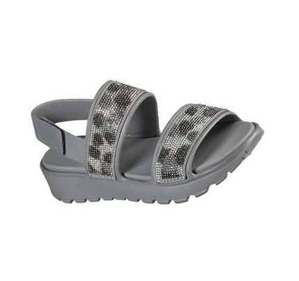 Női Skechers Foamies: Footsteps Szandál Szürke | HU40178