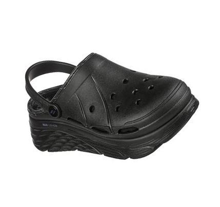 Női Skechers Foamies: Max Cushioning Bélelt - Whirlwind Papucs Fekete | HU6551Q