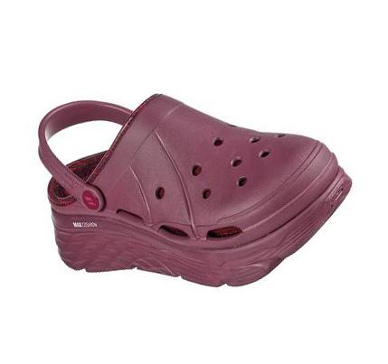 Női Skechers Foamies: Max Cushioning Bélelt - Whirlwind Papucs Bordó | HU65530