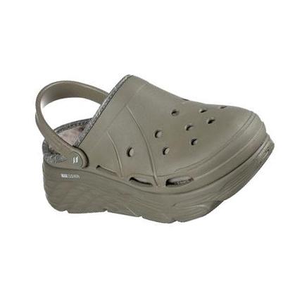Női Skechers Foamies: Max Cushioning Bélelt - Whirlwind Papucs Olivazöld | HU6555P