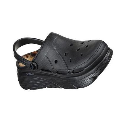 Női Skechers Foamies: Max Cushioning Bélelt - Tiger Eye Slip Ons Fekete | HUI046L