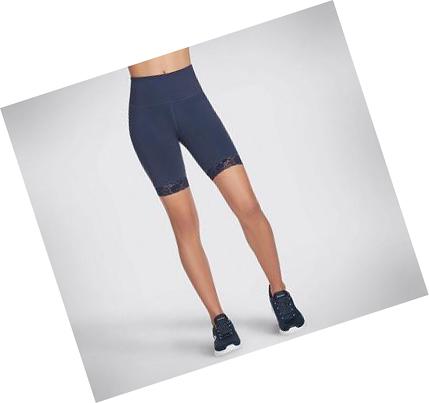 Női Skechers GOWALK Csipke 10 inch Bike Rövidnadrág Sötétkék | HU5869E