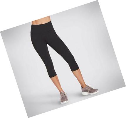 Női Skechers GOWALK HW Capri Leggings Fekete | HU5797Q