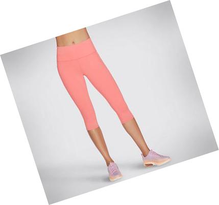 Női Skechers GOWALK HW Capri Leggings Korall | HU5794B