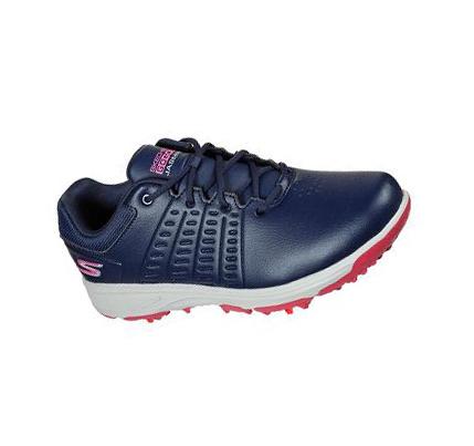 Női Skechers GO GOLF Jasmine Golf Cipő Sötétkék Rózsaszín | HU34173